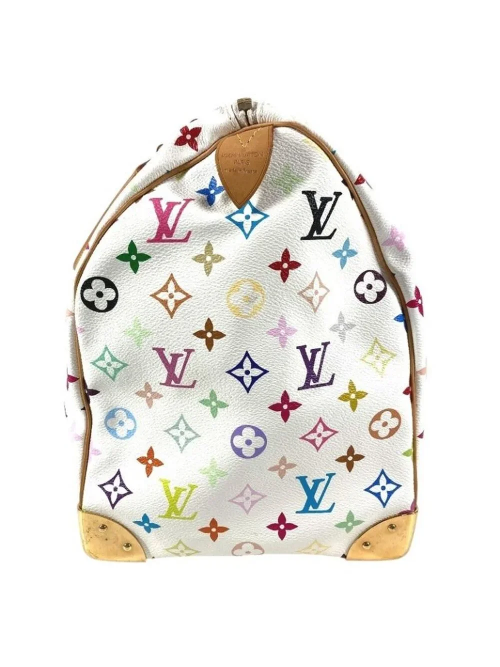 Louis Vuitton Boston Bag Keepall 45 Monogram Multicolor Canvas Blanc White - Picture 4 of 9